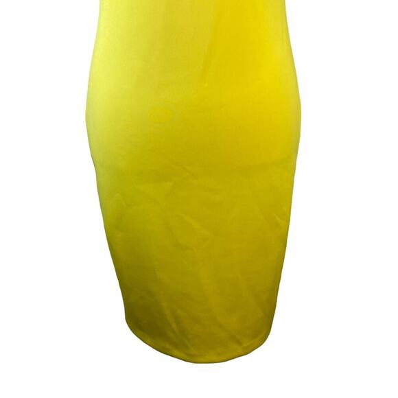 Calvin Klein Size 10 Bright Yellow Sheath Scuba Neoprene Dress Classic Career - Picture 3 of 15